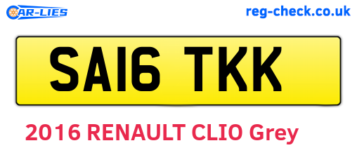 SA16TKK are the vehicle registration plates.