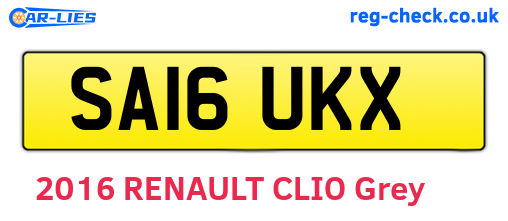 SA16UKX are the vehicle registration plates.