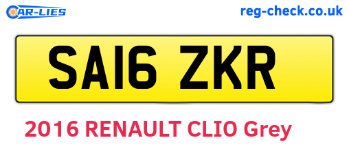 SA16ZKR are the vehicle registration plates.