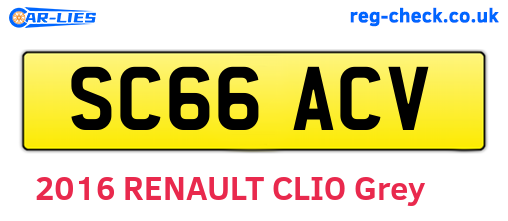 SC66ACV are the vehicle registration plates.