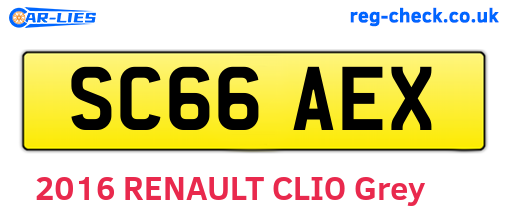 SC66AEX are the vehicle registration plates.