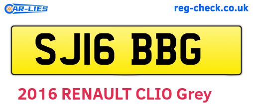 SJ16BBG are the vehicle registration plates.