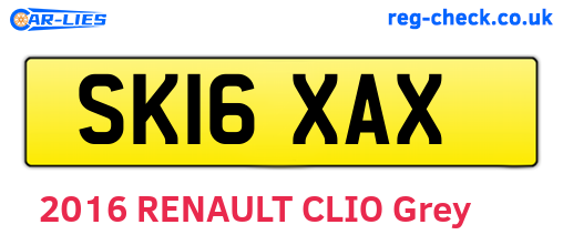 SK16XAX are the vehicle registration plates.