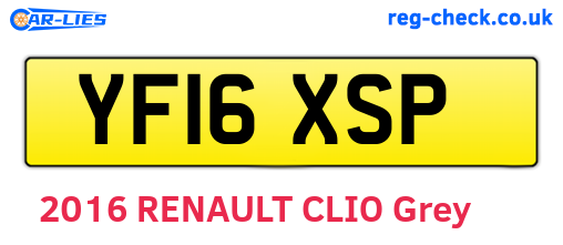 YF16XSP are the vehicle registration plates.