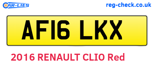 AF16LKX are the vehicle registration plates.