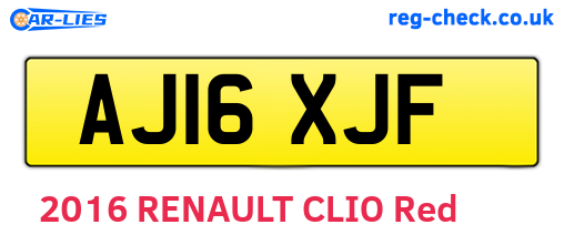 AJ16XJF are the vehicle registration plates.
