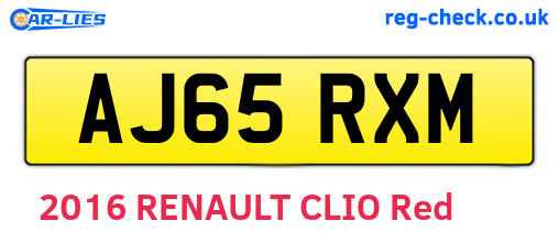 AJ65RXM are the vehicle registration plates.