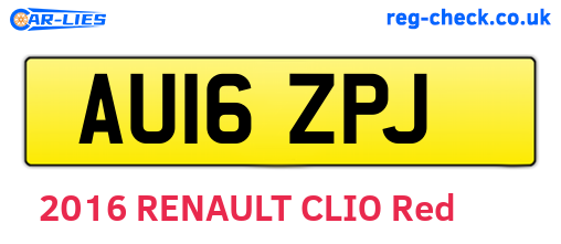 AU16ZPJ are the vehicle registration plates.
