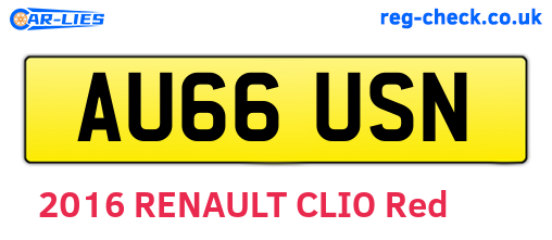 AU66USN are the vehicle registration plates.