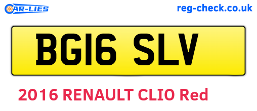 BG16SLV are the vehicle registration plates.