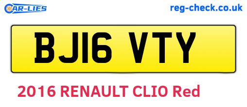 BJ16VTY are the vehicle registration plates.