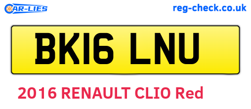 BK16LNU are the vehicle registration plates.