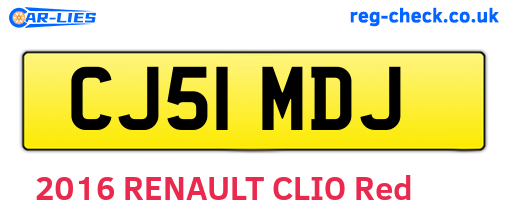 CJ51MDJ are the vehicle registration plates.
