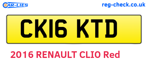 CK16KTD are the vehicle registration plates.