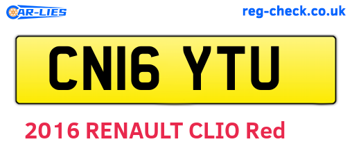 CN16YTU are the vehicle registration plates.