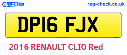 DP16FJX are the vehicle registration plates.