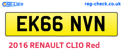 EK66NVN are the vehicle registration plates.