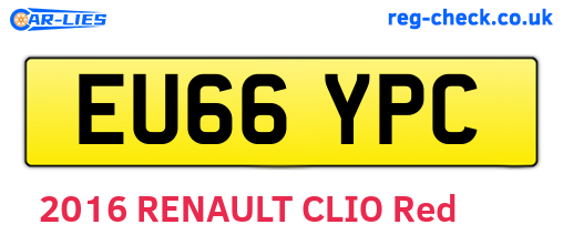 EU66YPC are the vehicle registration plates.