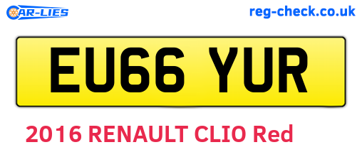 EU66YUR are the vehicle registration plates.