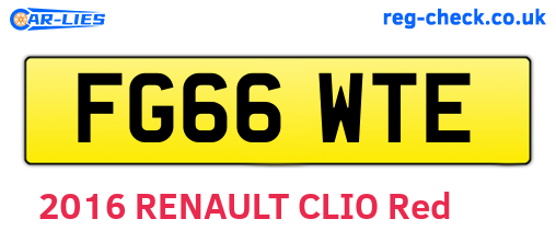 FG66WTE are the vehicle registration plates.