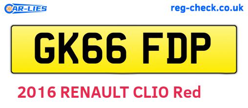 GK66FDP are the vehicle registration plates.