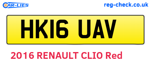 HK16UAV are the vehicle registration plates.
