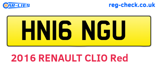 HN16NGU are the vehicle registration plates.