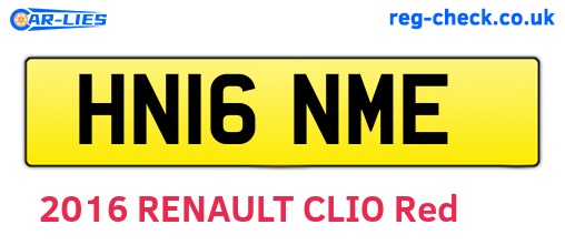 HN16NME are the vehicle registration plates.