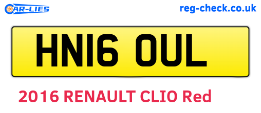 HN16OUL are the vehicle registration plates.