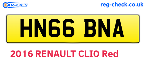 HN66BNA are the vehicle registration plates.