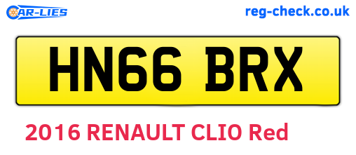 HN66BRX are the vehicle registration plates.