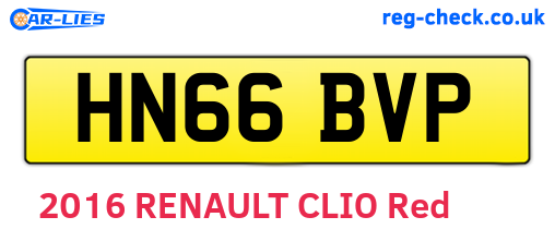 HN66BVP are the vehicle registration plates.