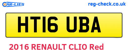 HT16UBA are the vehicle registration plates.