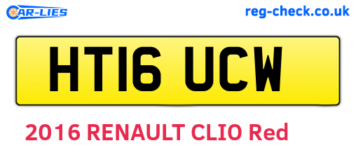 HT16UCW are the vehicle registration plates.