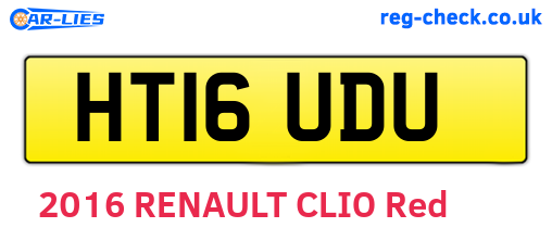 HT16UDU are the vehicle registration plates.