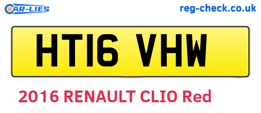 HT16VHW are the vehicle registration plates.