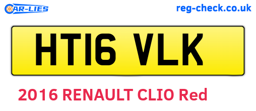 HT16VLK are the vehicle registration plates.
