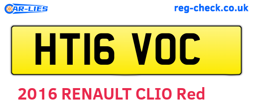 HT16VOC are the vehicle registration plates.