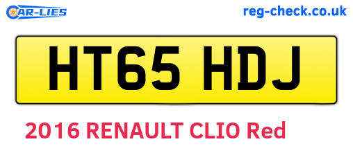 HT65HDJ are the vehicle registration plates.