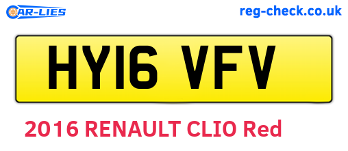 HY16VFV are the vehicle registration plates.
