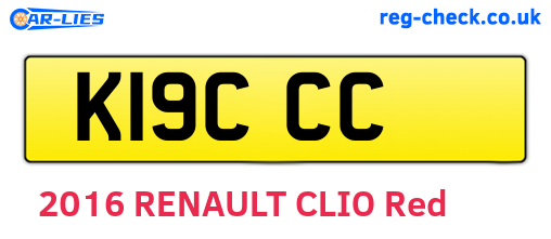 K19CCC are the vehicle registration plates.