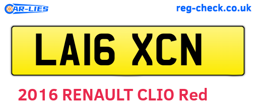 LA16XCN are the vehicle registration plates.