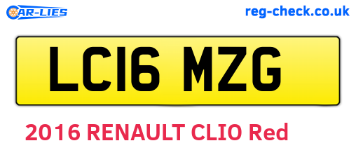 LC16MZG are the vehicle registration plates.