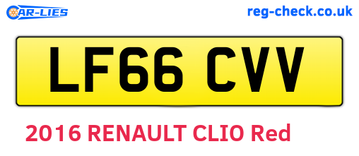 LF66CVV are the vehicle registration plates.