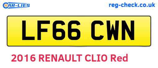 LF66CWN are the vehicle registration plates.