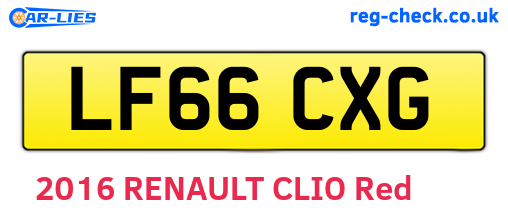LF66CXG are the vehicle registration plates.