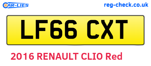 LF66CXT are the vehicle registration plates.