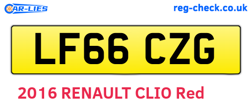 LF66CZG are the vehicle registration plates.