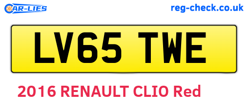LV65TWE are the vehicle registration plates.
