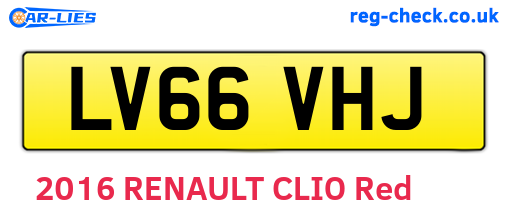 LV66VHJ are the vehicle registration plates.